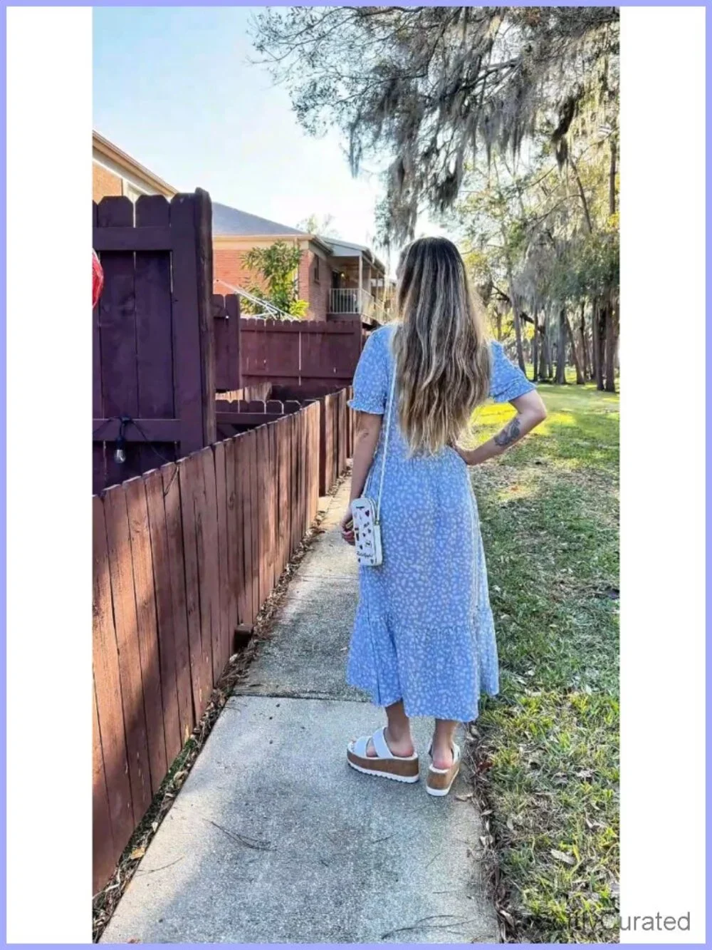 Flowy Midi Dress with Pockets Tiered Swing Short Sleeve